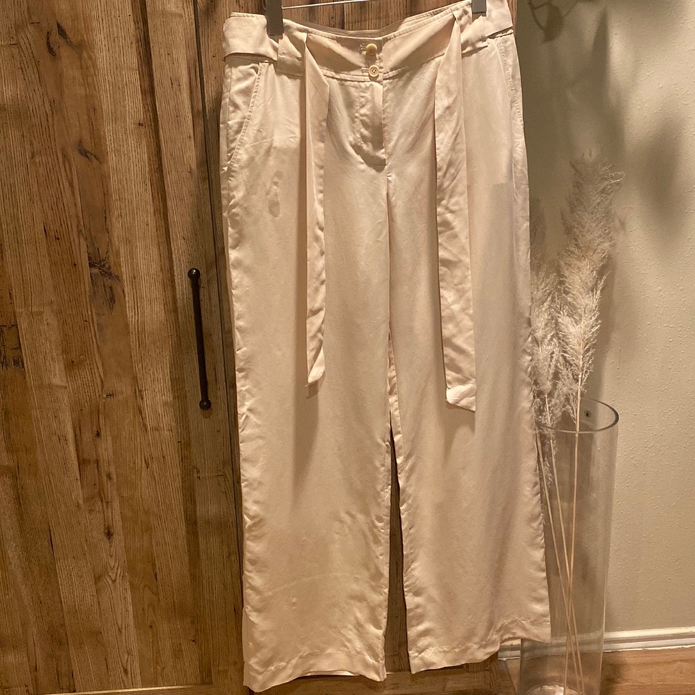 Wide leg light khaki Talbots pant